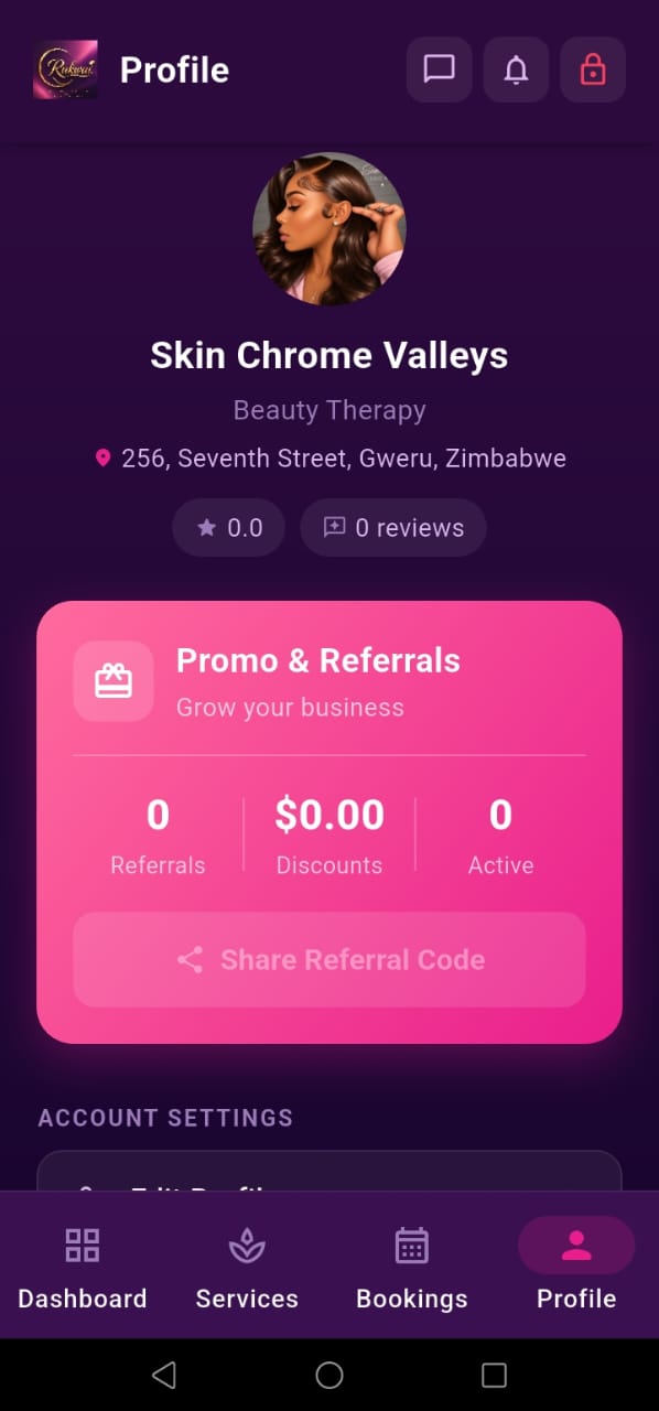 Beauty service example
